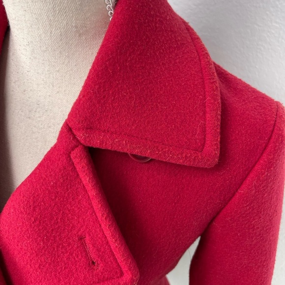 Theory Clay Red Double Breasted wool Blend Thick Short Peacoat - Picture 4 of 9